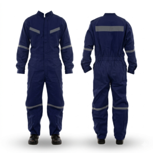 Industrial Safety Coverall with Reflective Strips (Navy Blue)