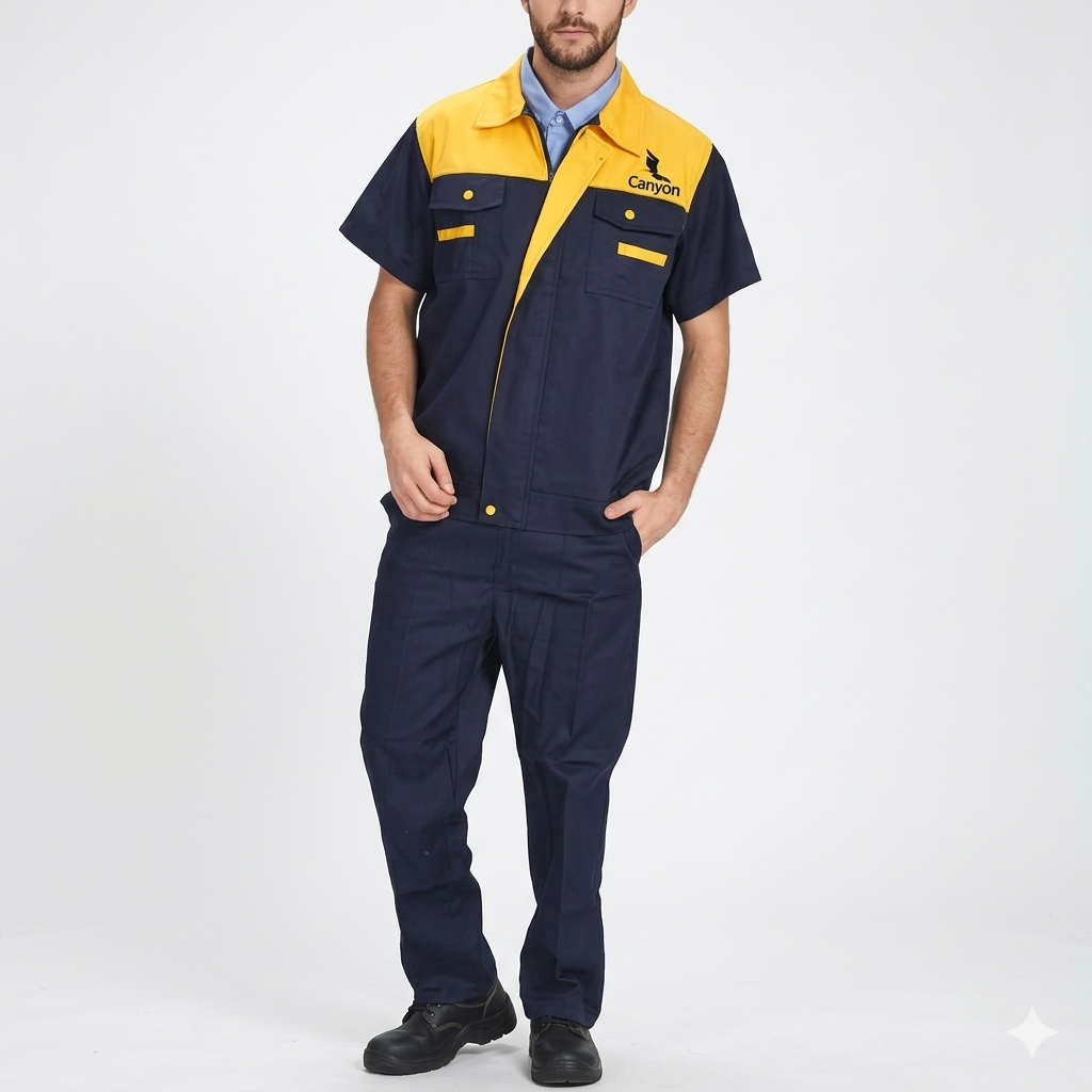 Canyon Industrial Workwear Uniform Set (Navy Blue & Yellow)